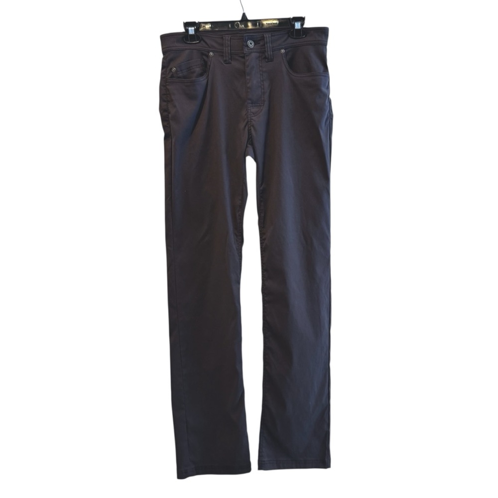 Prana Slim Fit Pants Flat Front Pockets Stretch Hiking Dark Grey 31 (32 x 33)